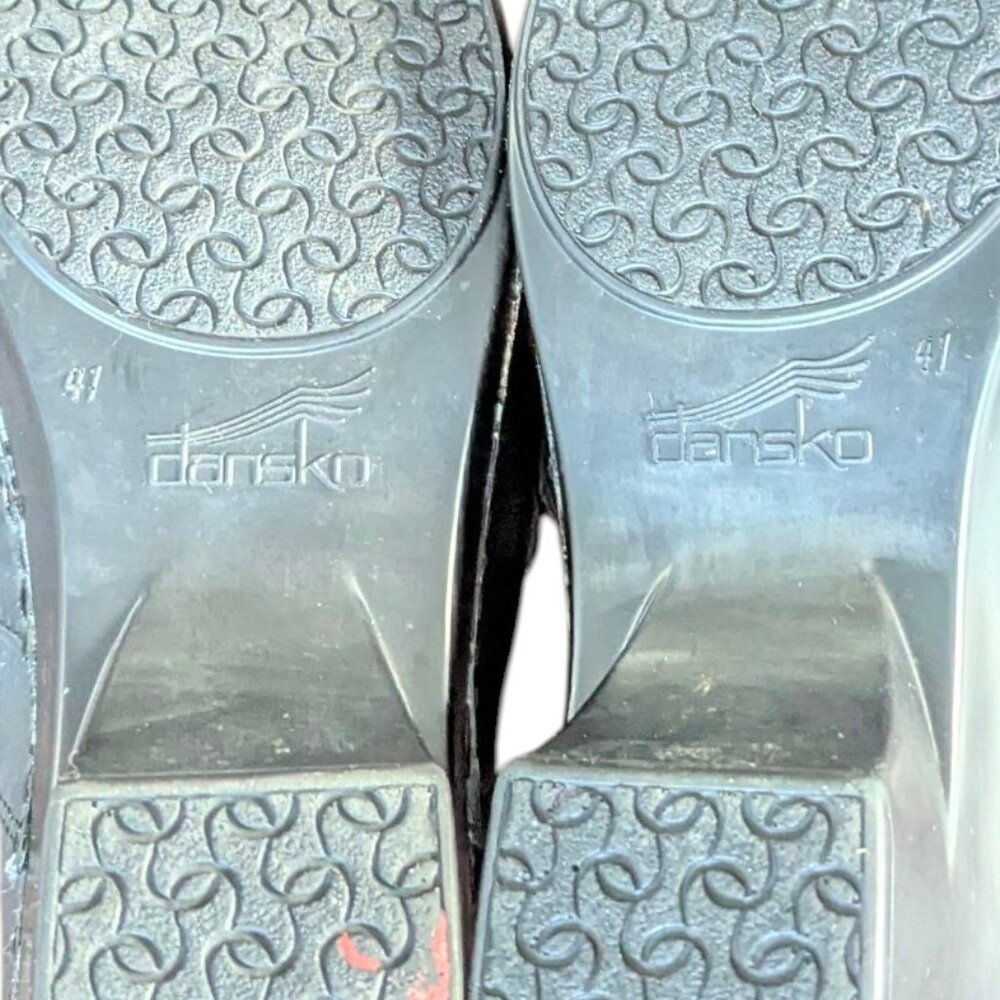 DanskoTamara Black Leather Slip on Buckle Clogs - Size 41 - Picture 7 of 9
